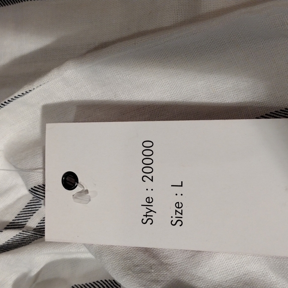 Goa BEACHWEAR BY JAPNA  LARGE JUMPER SLEEVELESS GRAY WHITE STRIPED NWT - Picture 4 of 5